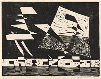 WERNER DREWES (1899-1995) Four abstract woodcuts.
